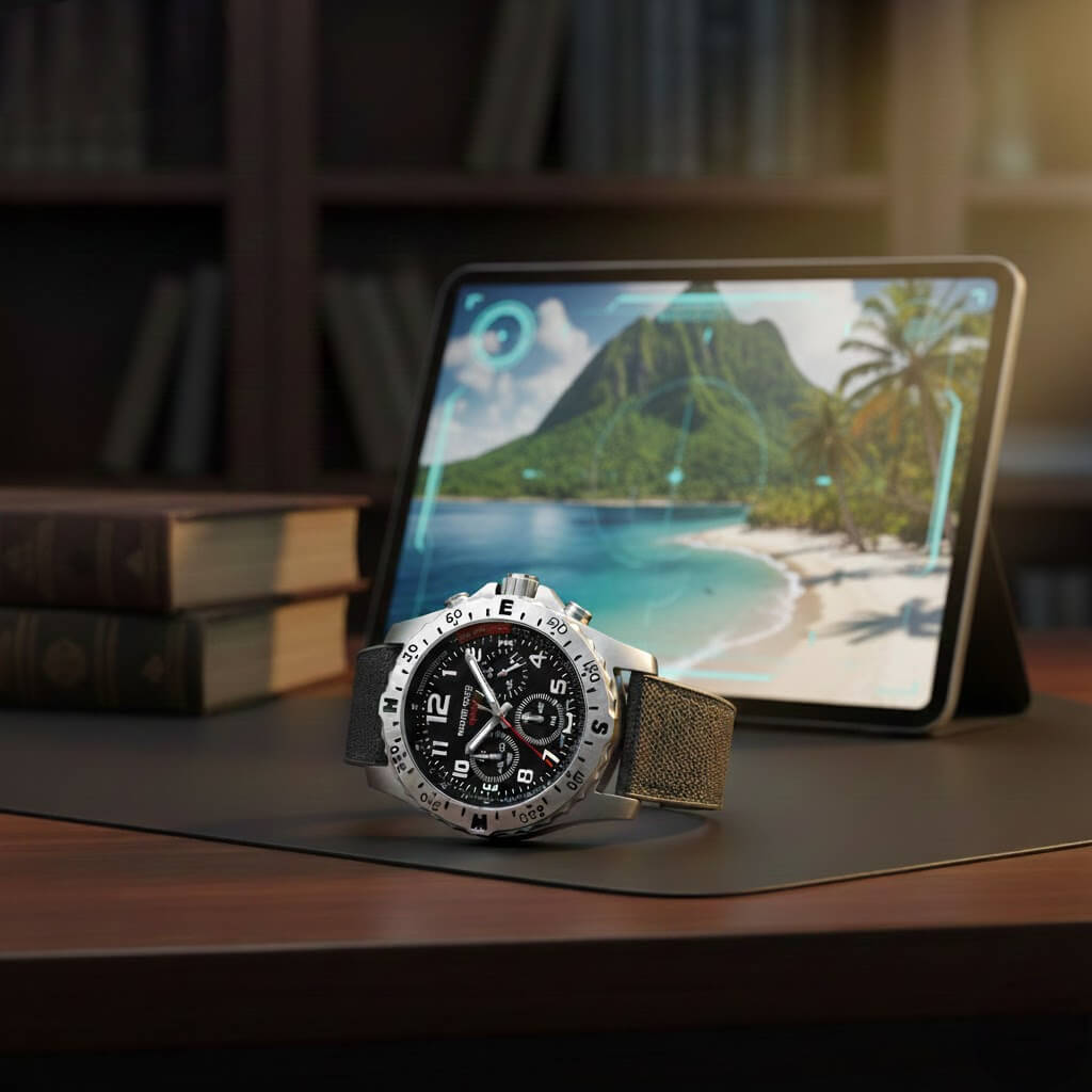 RELOGIO_AUTOMATICO_MASCULINO_MODELO_MACH2 - NA MESA DO ESCRITORIO