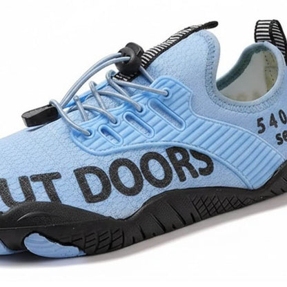 sapatilha aquatica azul respiravel detalhe