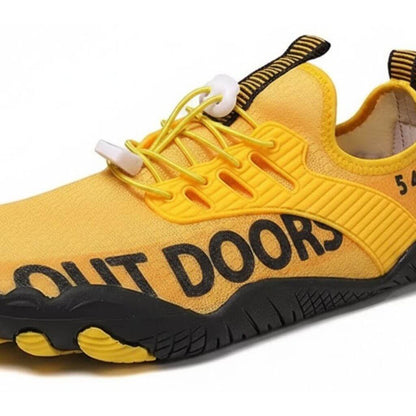 sapatilha aquatica amarelo respiravel no rio  detalhe