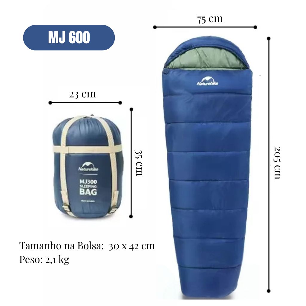 Saco de Dormir Camping front photo_beneficios MJ 600 azul