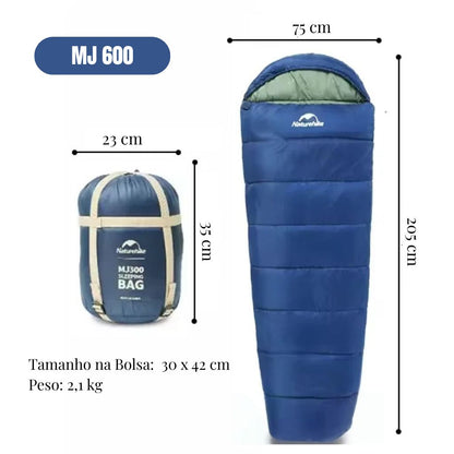 Saco de Dormir Camping front photo_beneficios MJ 600 azul
