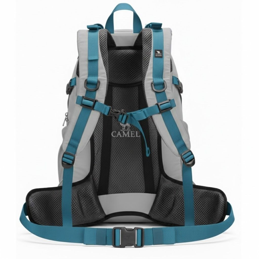 mochila de trilha 40 litros prateado lateral back