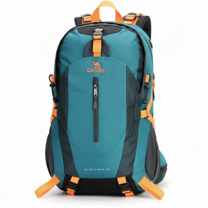 mochila de trilha azul petroleo