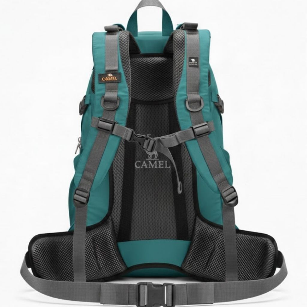 mochila de trilha azul petroleo - costas honey comb