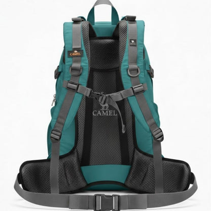 mochila de trilha azul petroleo - costas honey comb