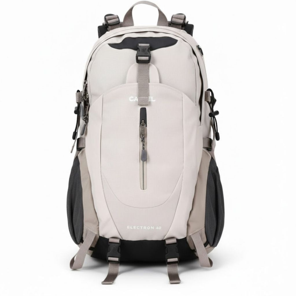 mochila de trilha caqui frente