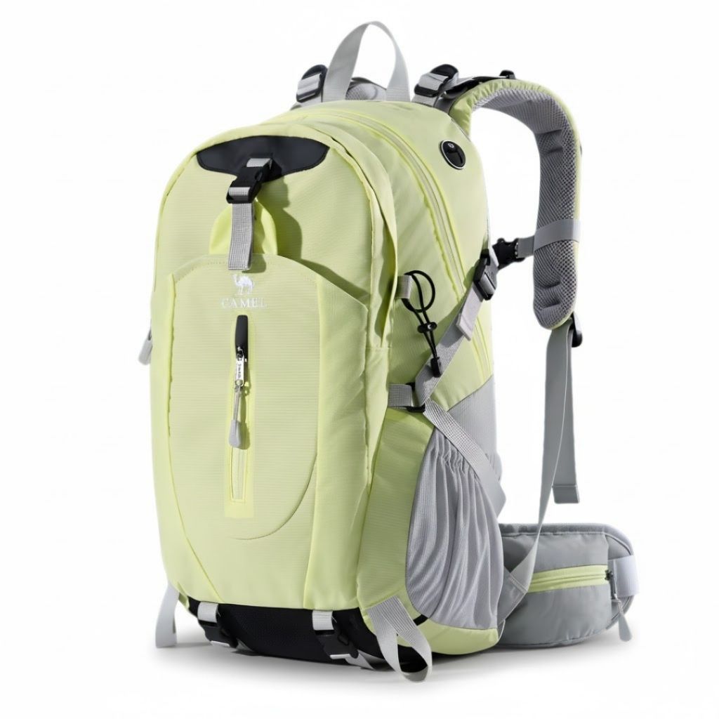 mochila de trilha verde musgo lateral 