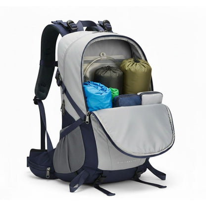 Mochila Hiker 40L  – Cinza Prata lateral aberta